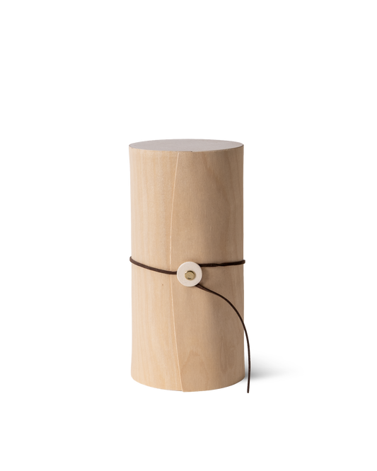 Masseria Carrassa closed bamboo gift box with leather tie