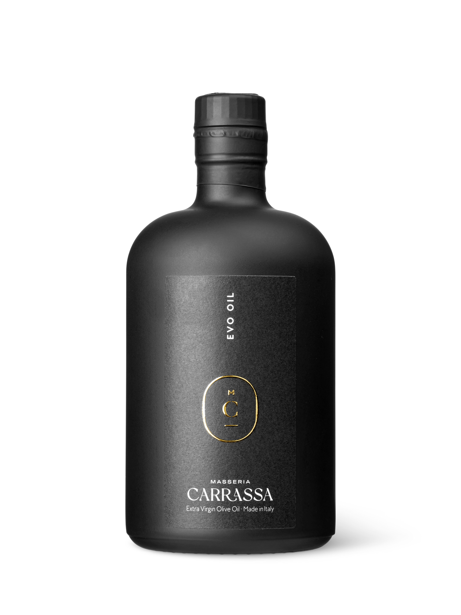 Masseria Carrassa Extra Virgin Olive Oil, matte black bottle