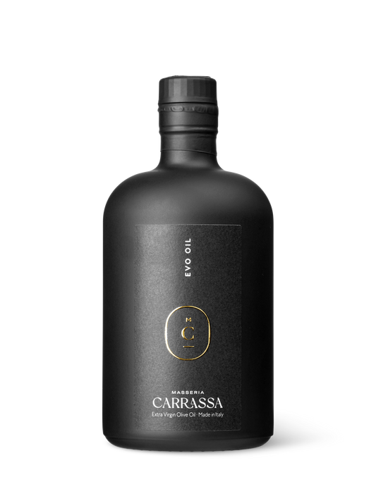 Masseria Carrassa Extra Virgin Olive Oil, matte black bottle